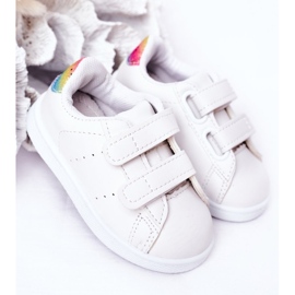 Zapatillas para niños Blanco-Arcoíris Velcro Cute Girl 2