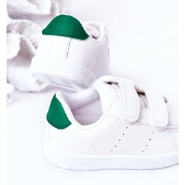 Zapatilla infantil blanca y verde California con velcro blanco 6