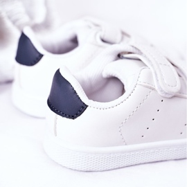 Deportivas infantiles California blancas y azul marino con velcro blanco 4