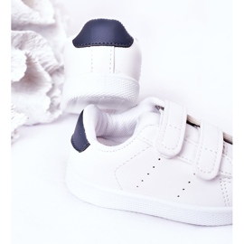 Deportivas infantiles California blancas y azul marino con velcro blanco 5