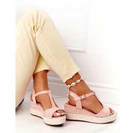 PG1 Sandalias de cuña Graciosa rosa con trenzas rosado 5