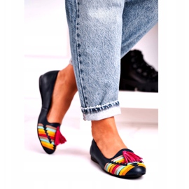 Bailarinas Maciejka Piel Con Flecos Azul Marino 04016-17 multicolor 2 Bailarinas Maciejka Piel Con Flecos Azul Marino 04016-17 multicolor 2