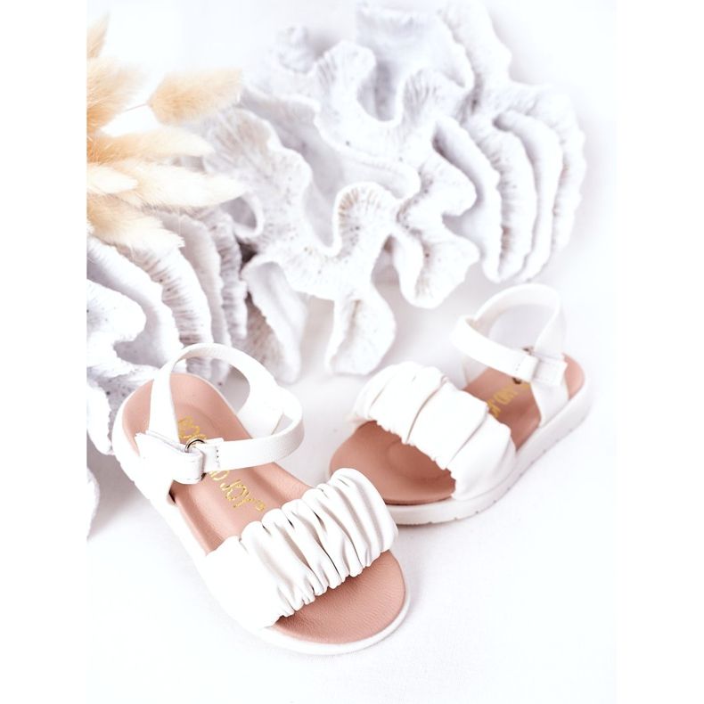 FR1 Sandalias Infantiles Con Velcro Blanco Aimy 3