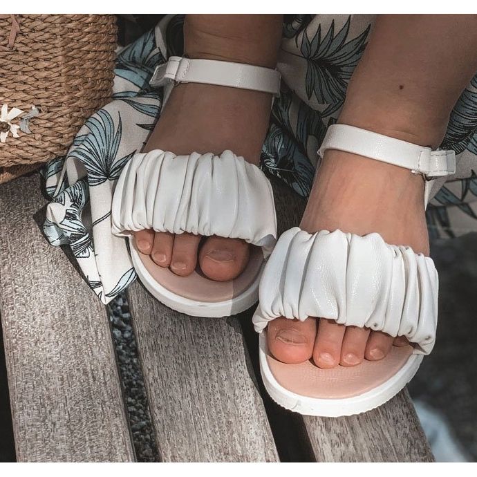 FR1 Sandalias Infantiles Con Velcro Blanco Aimy 5