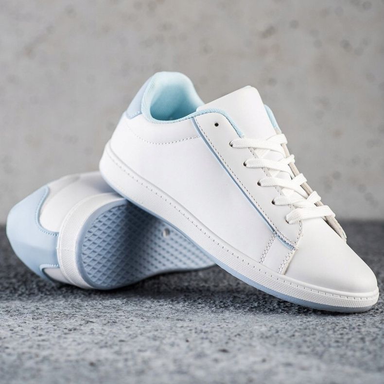 SHELOVET Zapatillas bajas con cuero ecológico blanco 1