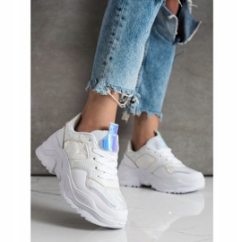 Weide Zapatillas de piel ecológica con estampado de serpiente blanco 2 Weide Zapatillas de piel ecológica con estampado de serpiente blanco 2