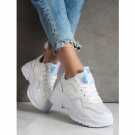 Weide Zapatillas de piel ecológica con estampado de serpiente blanco 1 Weide Zapatillas de piel ecológica con estampado de serpiente blanco 1