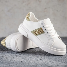 SHELOVET Zapatillas con adornos blanco 3