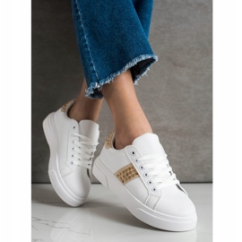 SHELOVET Zapatillas con adornos beige blanco dorado 3
