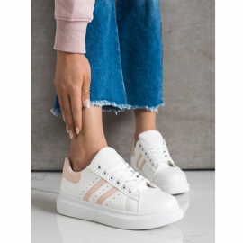 SHELOVET Zapatillas clásicas con rayas blanco 3