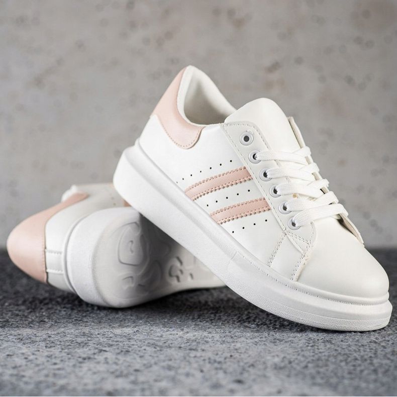 SHELOVET Zapatillas clásicas con rayas blanco 1