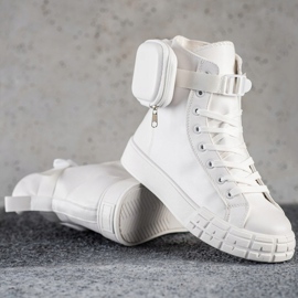 SHELOVET Zapatillas altas con bolsillo blanco 1