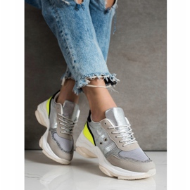 SHELOVET Zapatillas cómodas de moda plata multicolor 2
