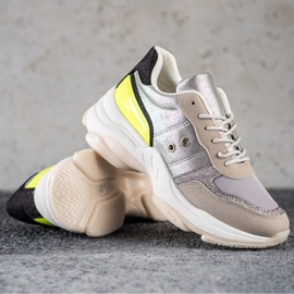 SHELOVET Zapatillas cómodas de moda plata multicolor 1