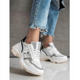 SHELOVET Zapatillas cómodas de moda blanco multicolor 3