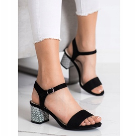 Goodin Sandalias cómodas en una barra blanco negro 1