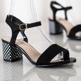 Goodin Sandalias cómodas en una barra blanco negro 1