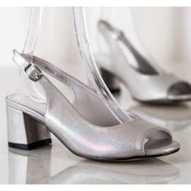 Goodin Sandalias plateadas brillantes plata 2
