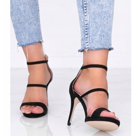 Sandalias negras con tacón de aguja de Comfy Girl negro 1