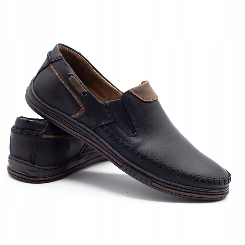 Polbut Zapatos hombre mocasines 09 negro marrón 2