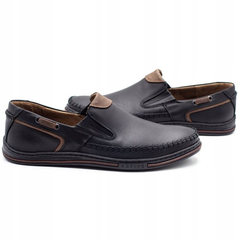 Polbut Zapatos hombre mocasines 09 negro marrón 3