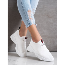 SHELOVET Zapatillas de deporte sin cordones de moda blanco 1