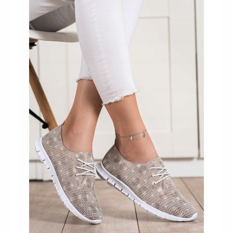 Goodin Zapatos de cuero ligero beige marrón 1