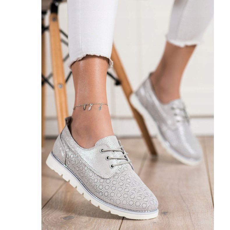 Goodin Zapatos de cuero calados multicolor dorado 1 Goodin Zapatos de cuero calados multicolor dorado 1