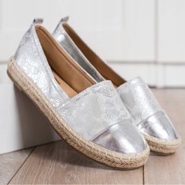 Bestelle Alpargatas Brillantes Con Cuero Ecológico gris 2