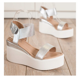 Small Swan Sandalias de cuña de moda dorado 2