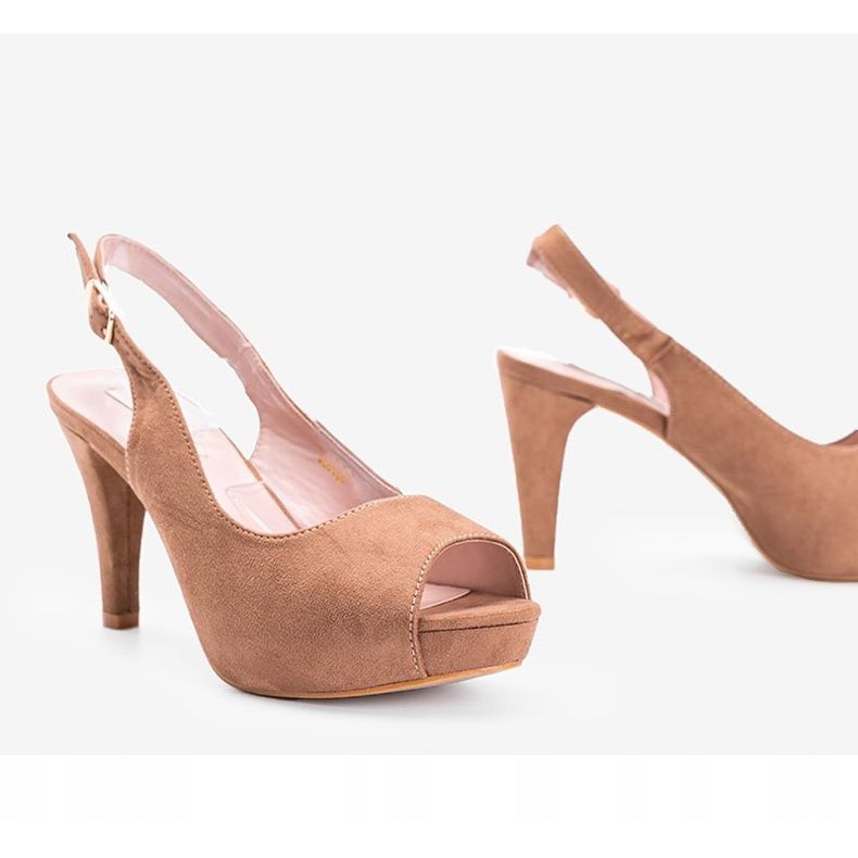 Sandalias de tacón de aguja marrones de jun marrón 1