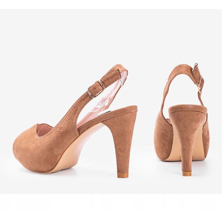 Sandalias de tacón de aguja marrones de jun marrón 2