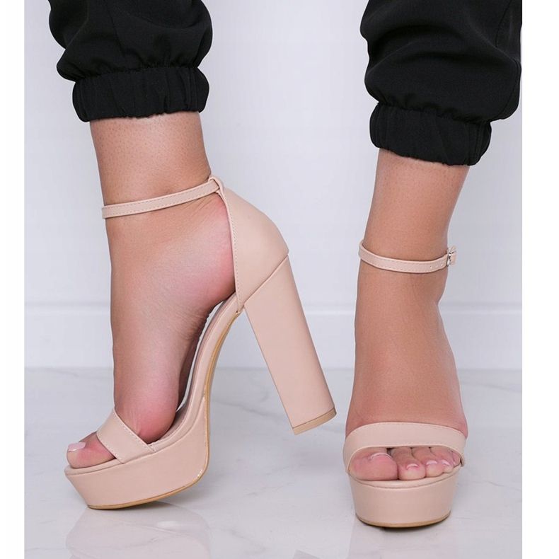 Sandalias de tacón alto Evie beige 2