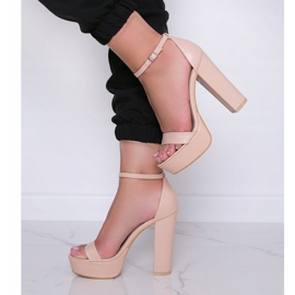 Sandalias de tacón alto Evie beige 1