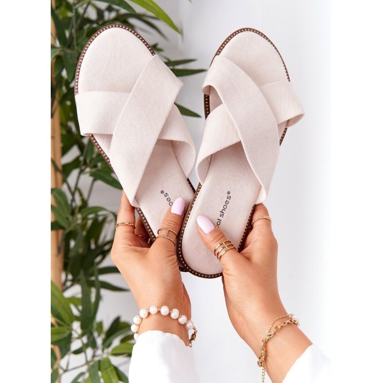 Pantuflas Mujer Velour Beige Edesa marrón 1