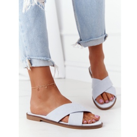 Pantuflas Mujer Velour Azul Edesa 3