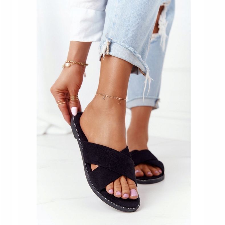 Pantuflas Mujer Velour Negro Edesa 2