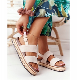 Sandalias de ante en la plataforma Olimpia beige multicolor 2