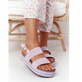 Sandalias de ante en la plataforma violeta Olympia púrpura 2