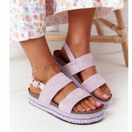 Sandalias de ante en la plataforma violeta Olympia 3