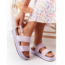 Sandalias de ante en la plataforma violeta Olympia 5