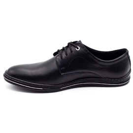 Lukas Zapatos de cuero para hombre 295LU negro con blanco 1