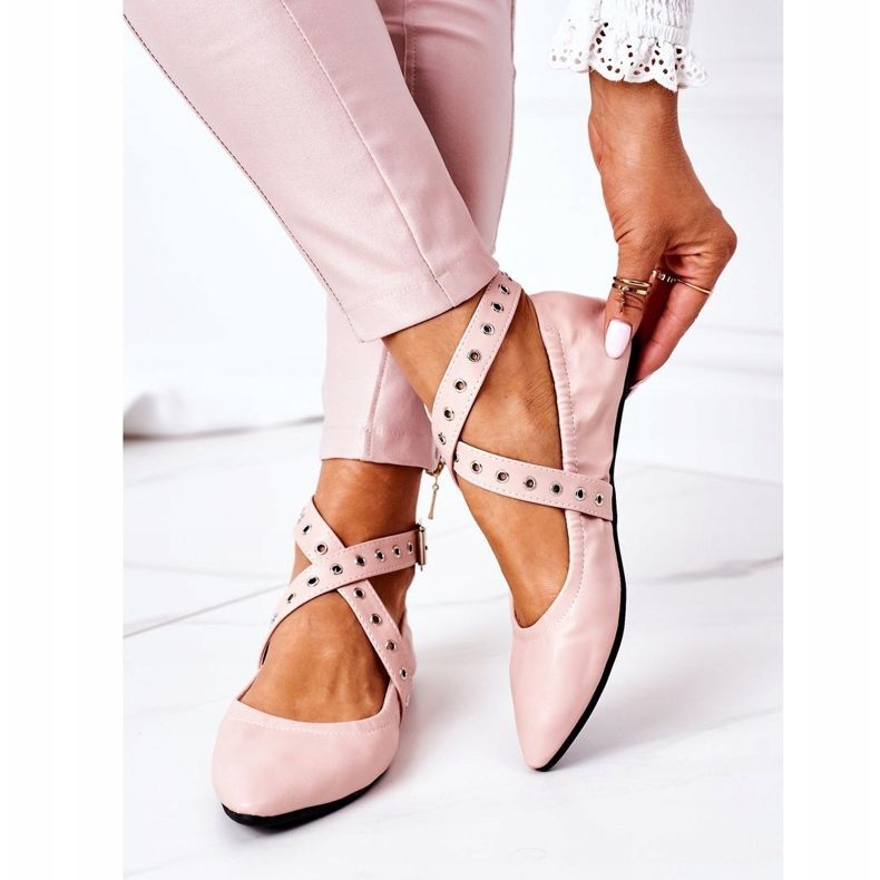 Bailarinas Plegables Piel Lu Boo Rosa 2