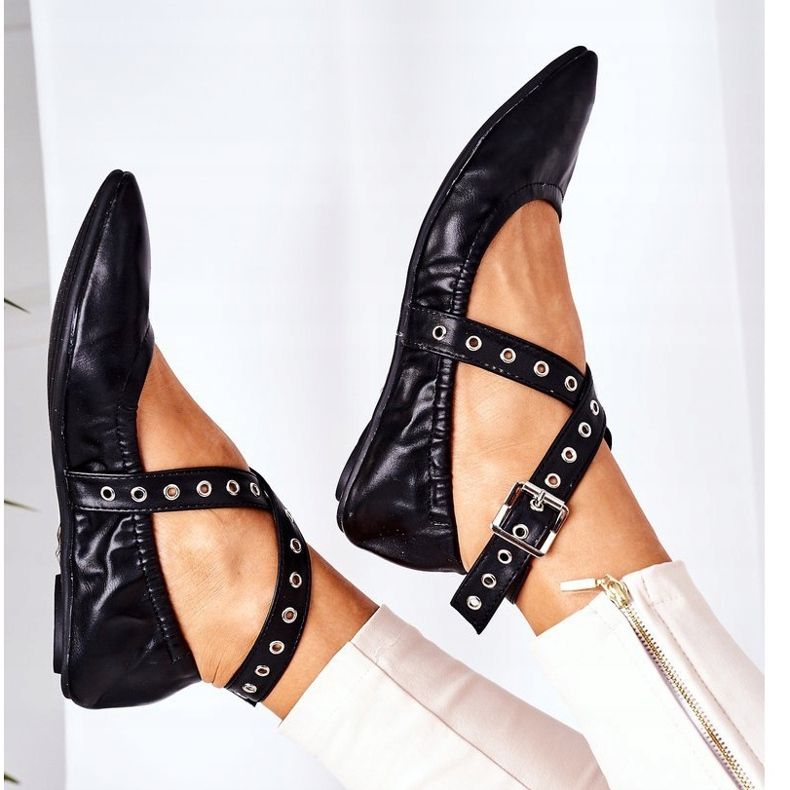 Bailarinas Lu Boo Piel Doblada Negra negro 1 Bailarinas Lu Boo Piel Doblada Negra negro 1