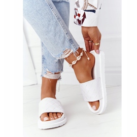 Pantuflas de mujer On the Big Star HH274683 Plataforma blanca blanco 4