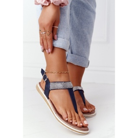 S.Barski Sandalias Chanclas Con Circonitas S. Barski 701-12 Azul Marino marrón 1