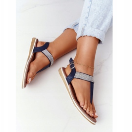 S.Barski Sandalias Chanclas Con Circonitas S. Barski 701-12 Azul Marino marrón 3