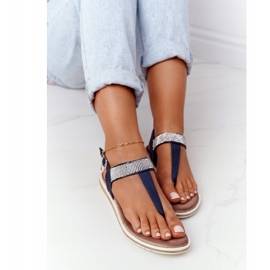 S.Barski Sandalias Chanclas Con Circonitas S. Barski 701-12 Azul Marino marrón 4