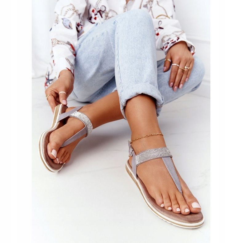 S.Barski Sandalias Chanclas Con Circonitas S. Barski 701-12 Gris 1