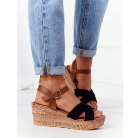 S.Barski Sandalias Negras Con Cuña S. Barski GD-38 marrón negro 2